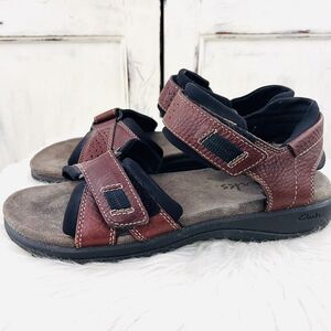 Clarks Active Air Brown Leather Fisherman Sandals Hiking Outdoors ~ Mens 8M